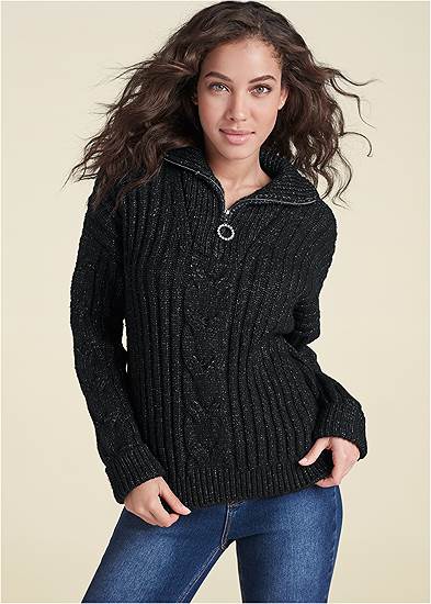 Plus Size Quarter Zip Sweater