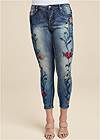 Alternate View Floral Embroidered Skinny Jeans