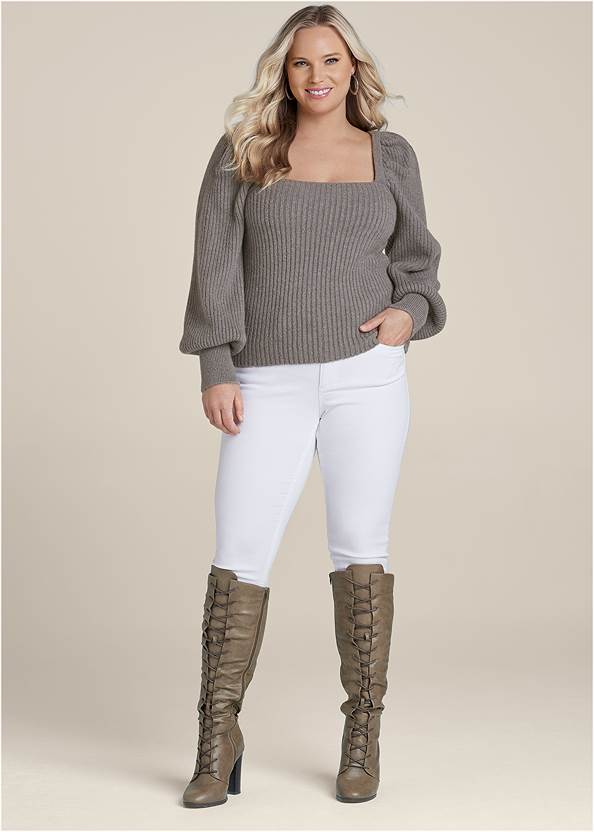 Full Front View Square Neck Sweater