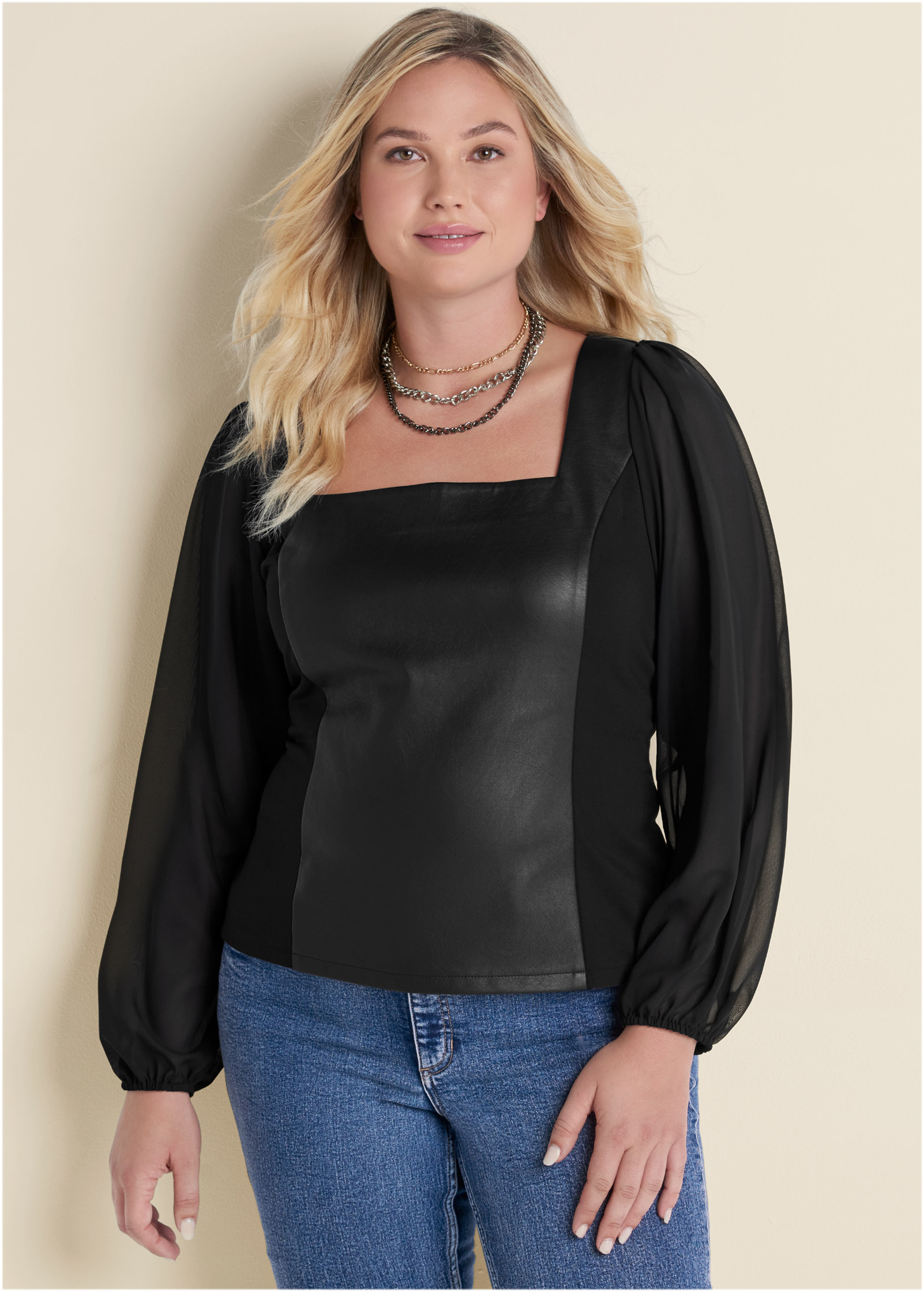 Dressy black tops plus 2025 size