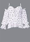 Ghost with background  view Polka-Dot Cold-Shoulder Top