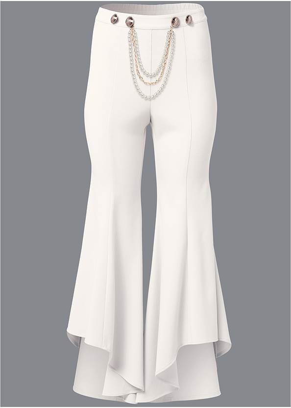 Alternate View Ruffle Hem Pants With Removable Trim