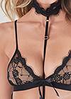 Detail front view Sheer Lace Strappy Teddy