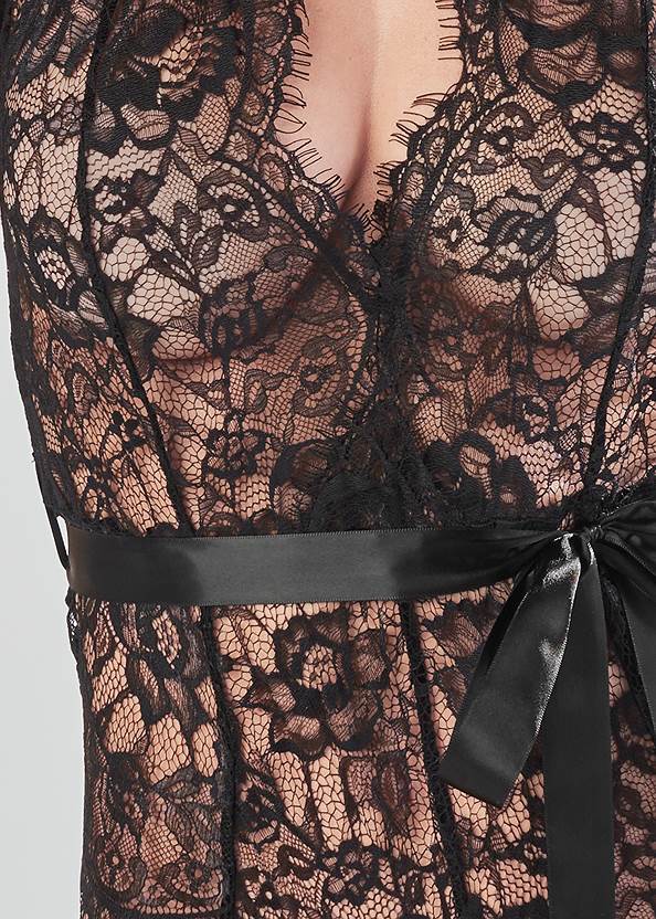 Detail front view Lace Bodysuit With Bow