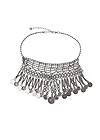 Front View Boho Coin Bib Necklace