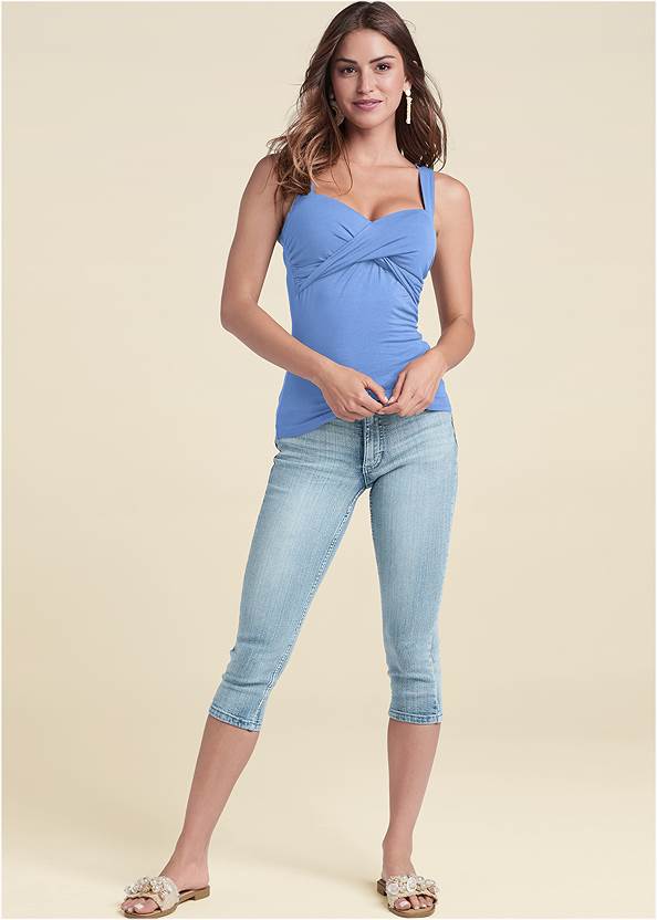 Full front view Twist Front Tank Top