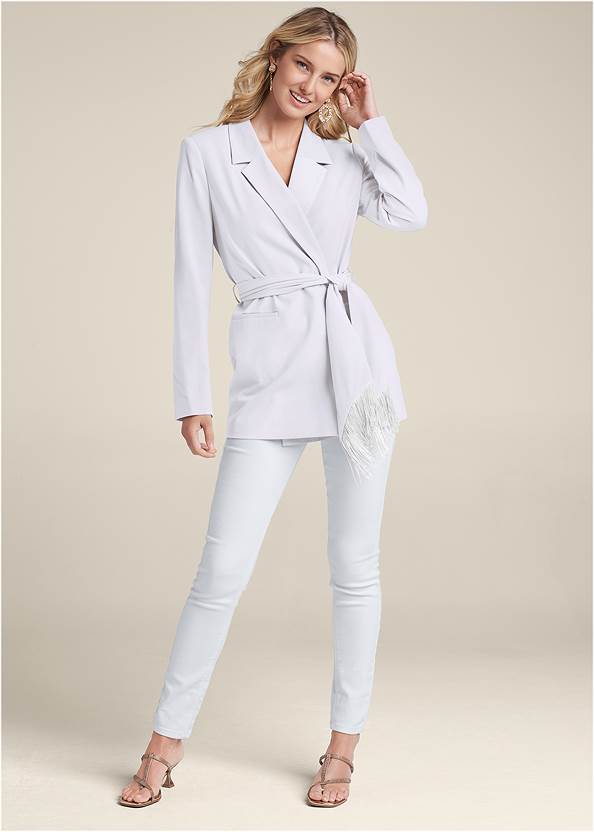 Full front view Oversized Belted Blazer
