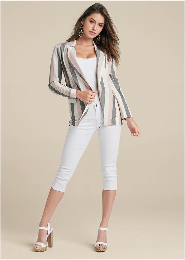 Alternate View Striped Linen Blazer