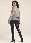 Back View Ombre Knit V-Neck Sweater
