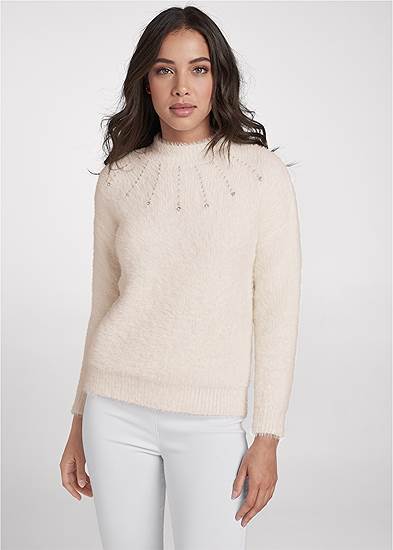 Embellished Eyelash Sweater