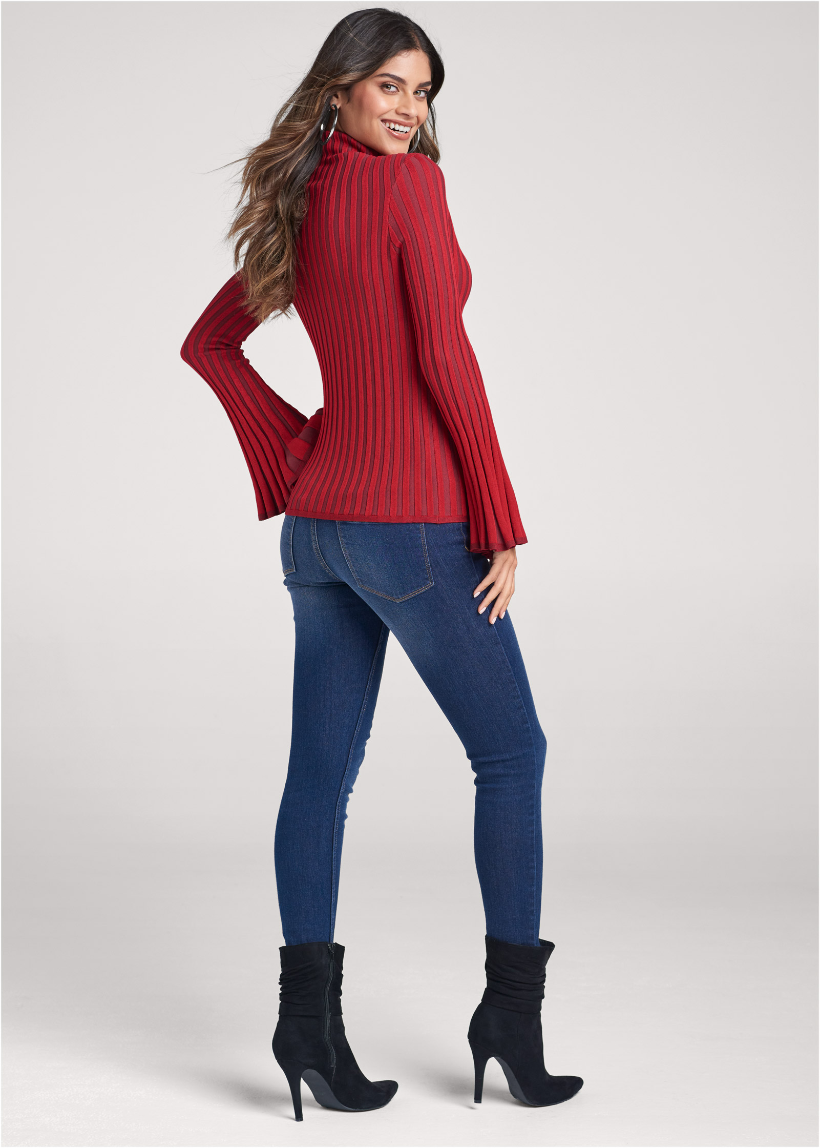 ribbed red sweater