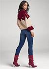 Back View Faux-Pearl Chenille Sweater