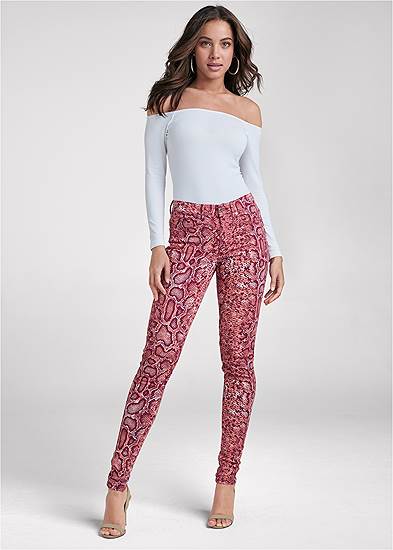 Mid Rise Color Skinny Jeans