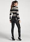 Full back view Striped Ribbed Sweater