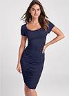 Cropped front view Casual Ruched Dress