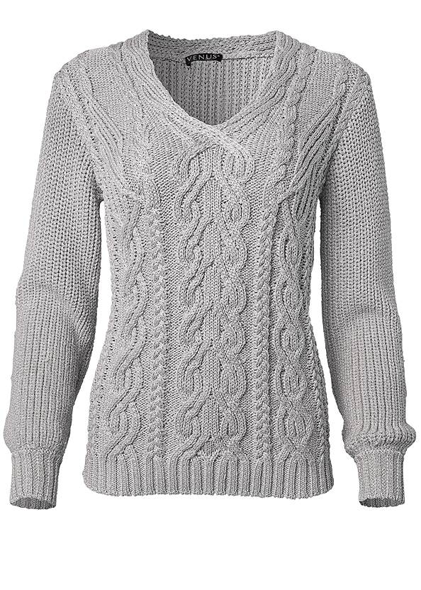 Alternate View Lurex Cable Knit Sweater