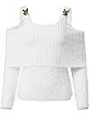 Alternate View Chain Detail Cold-Shoulder Sweater