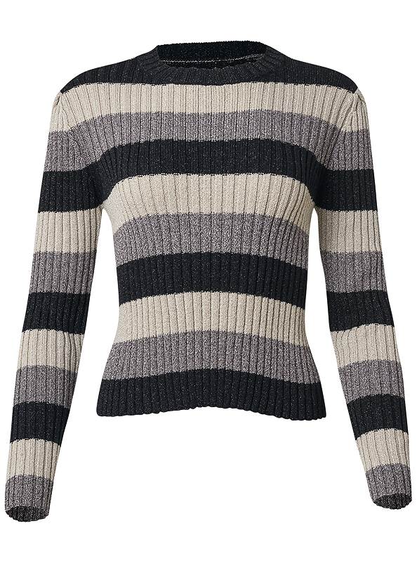 Alternate View Striped Ribbed Sweater