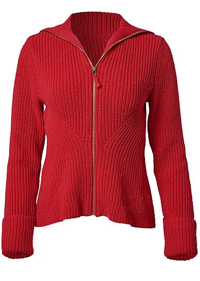 Plus Size Chunky Zip Front Cardigan