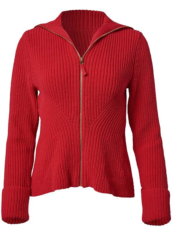 Alternate View Chunky Zip-Front Cardigan