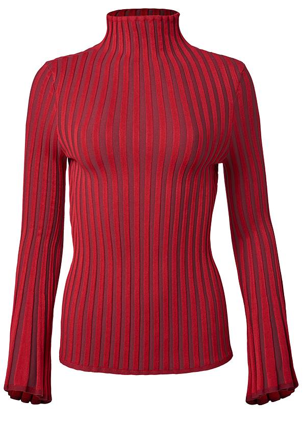 Alternate View Ribbed Bell Sleeve Sweater