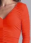 Detail front view Ruched V-Neck Top