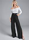 Alternate View Smoothing Belted Side Slit Pants