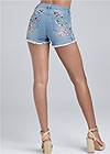 Waist down back view Floral Embroidered Shorts
