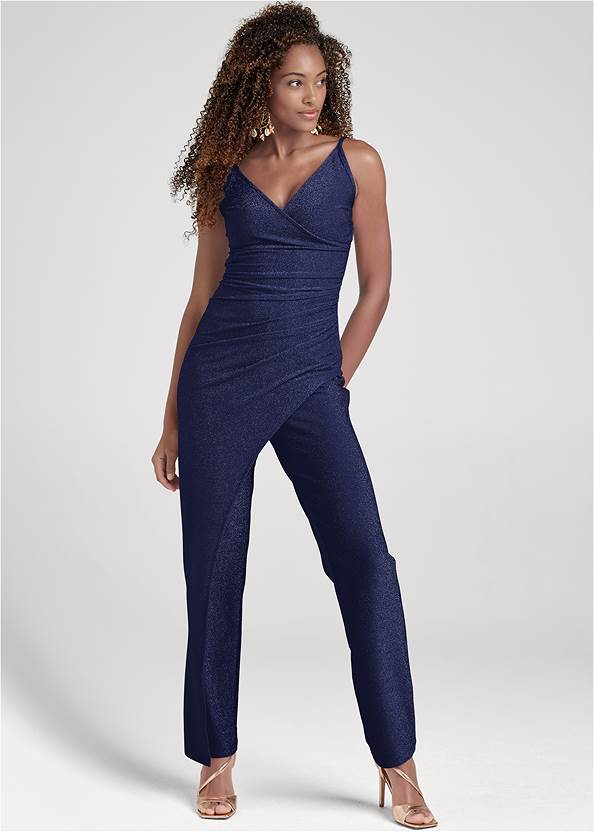Sparkle Overlay Jumpsuit,Pearl By Venus® Strappy Plunge Bra, Any 2/$69,Strappy Wrap Heels