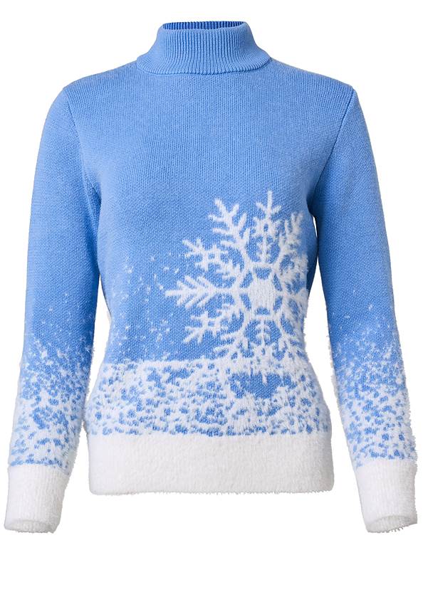 Alternate View Mock-Neck Snowflake Sweater