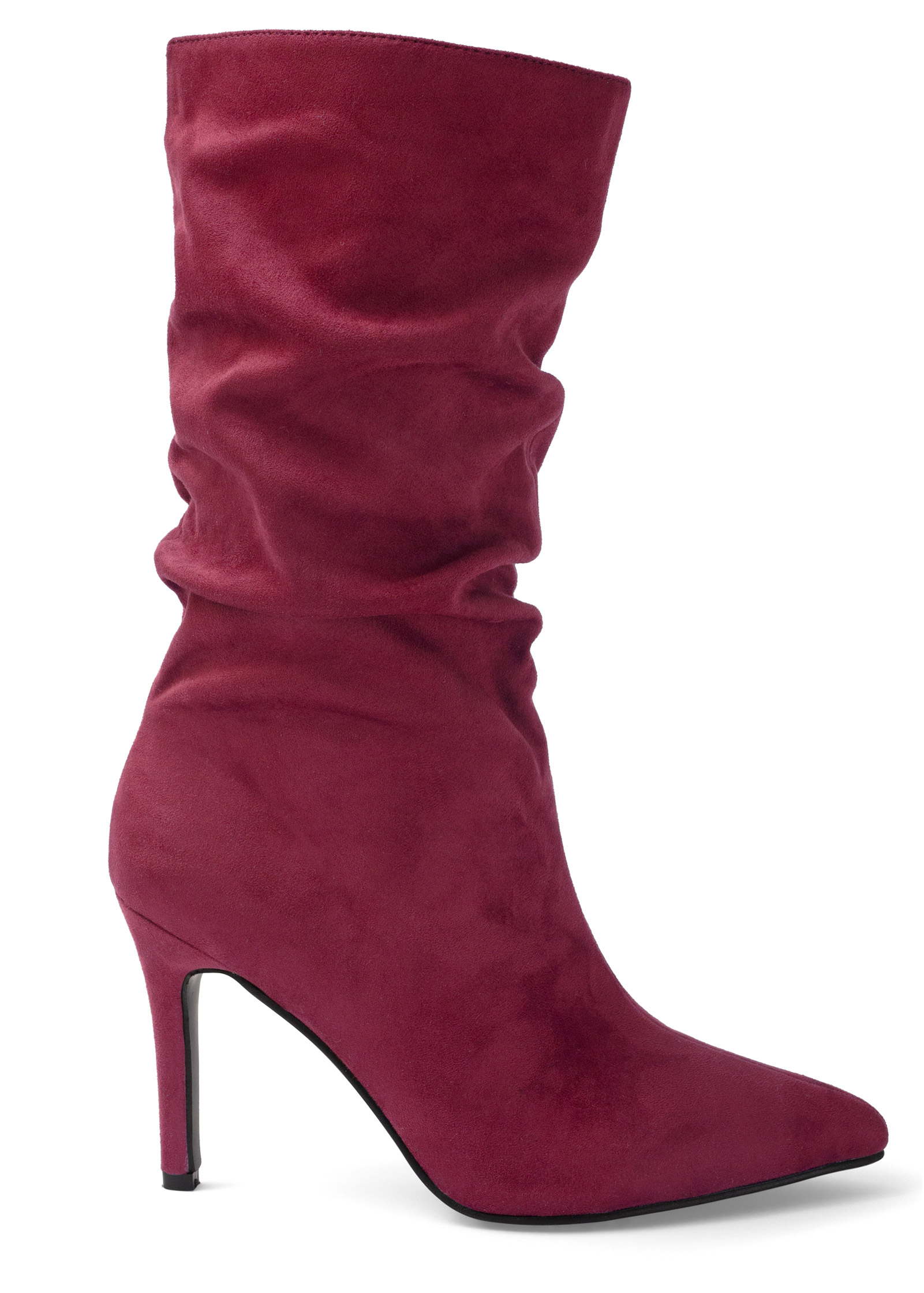 burgundy faux suede boots