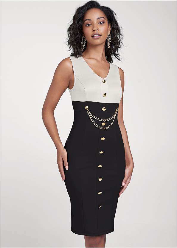 Cropped front view Chain Detail Dress
