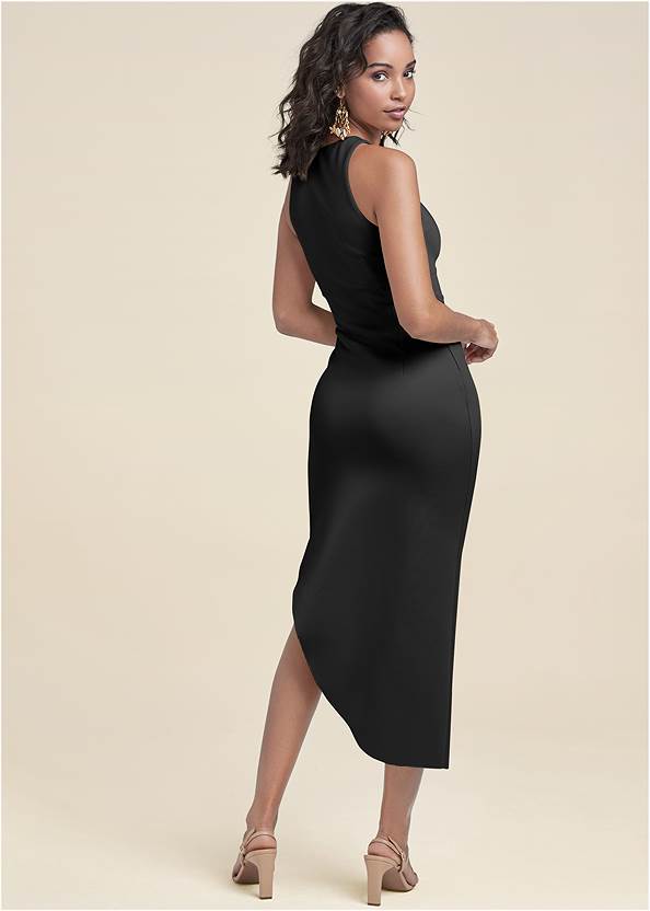 Back View Ruched Bodycon Dress