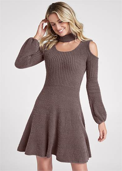 Plus Size Mock-Neck Sweater Dress