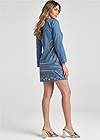 Full back view Embellished Chambray Dress