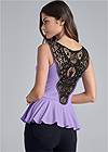 Back View Lace Back Peplum Top