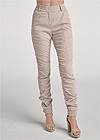 Front View Ruched Jogger Pants