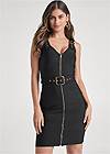 Cropped front view Buckle Detail Bodycon Dress