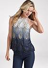 Front View Embellished Ombre Top