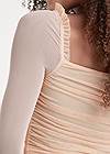 Detail back view Mesh Ruched Long Sleeve Top