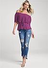 Full front view Lace Off-The-Shoulder Top