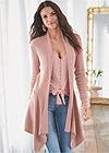 Cropped front view Waterfall Cardigan