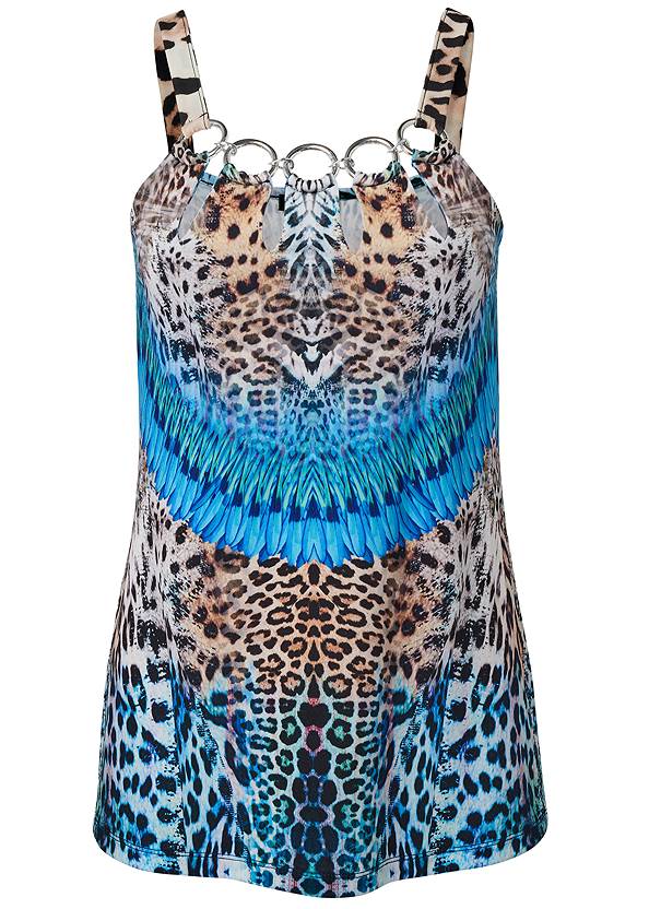 Alternate View Vibrant Abstract Cheetah Ring Detail Top