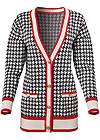 Alternate View Houndstooth Print Cardigan With Color Block Stripes