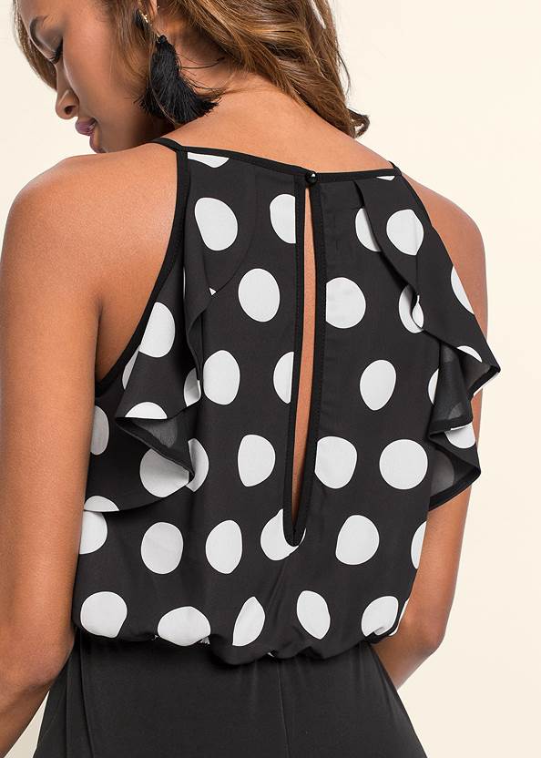 Cropped Back View Polka-Dot Jumpsuit