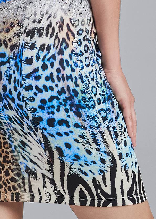 Alternate View Vibrant Abstract Cheetah Dress