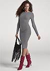 Full Front View Casual Ruched Dress