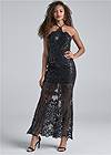 Full front view Sequin Lace Long Dress