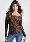 Cropped Front View Leopard Print Top