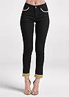 Waist down back view Embellished Cropped Jeans